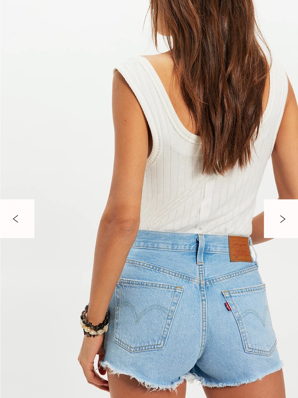 Levi’s 501 light wash button fly shorts